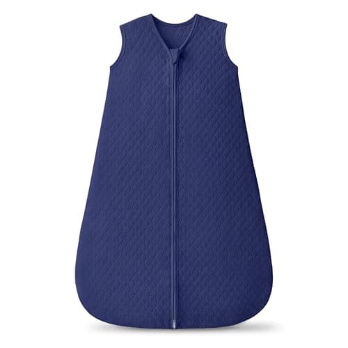 FIEMOL 1.0 TOG Baby Sleep Sack 0-6 Months，Cotton Quilted Wearable Blanket Baby Boy Girl Sleeping Sack, 2-Way Zipper Sleeping bag for Newborn and Infant Blue(Small)