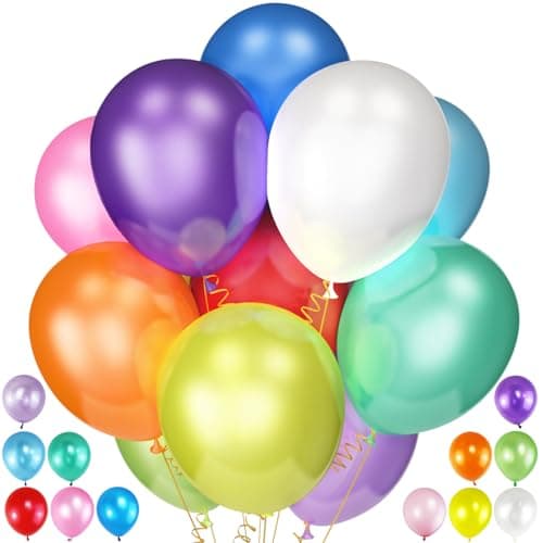 120Pcs Balloons Assorted Colors,12 Inch Latex Party Balloon for Birthday Party, Light Multi Color Ballons Rainbow Balloons for Wedding Baby Shower Supplies.(Assorted)