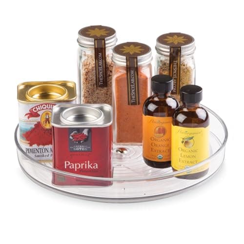 iDesign 9-Inch Lazy Susan Organizer - Small Lazy Susan Turntable for Cabinet or Pantry, Clear
