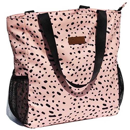 ESVAN Original Floral Water Resistant Large Tote Bag Shoulder Bag for Gym Beach Travel Daily Bags Upgraded ([G] A)