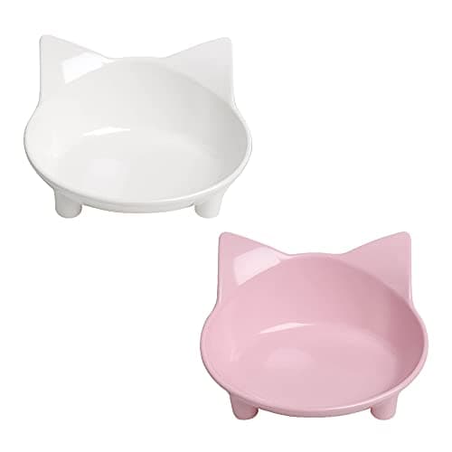 Skrtuan Non-Slip Cat & Dog Food Bowl – Wide, Shallow Pet Dish for Whisker Fatigue Relief, Safe for Puppies & Rabbits