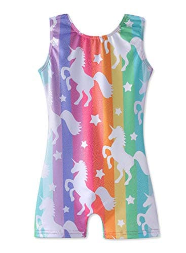 HOZIY Leotards for Girls Gymnastics Unicorn 4t 5t Kids Leo Child Biketards Bodysuits Crop Tops for Girls Tumbling Outfits Unitard Sparkle