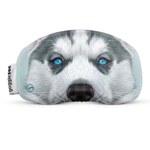 GOGGLESOC Original Goggle Soc Cover - Stretch Microfiber, Artistic Design, Scratch Protection, Universal Fit - Ski, Snowboard, Husky, One Size